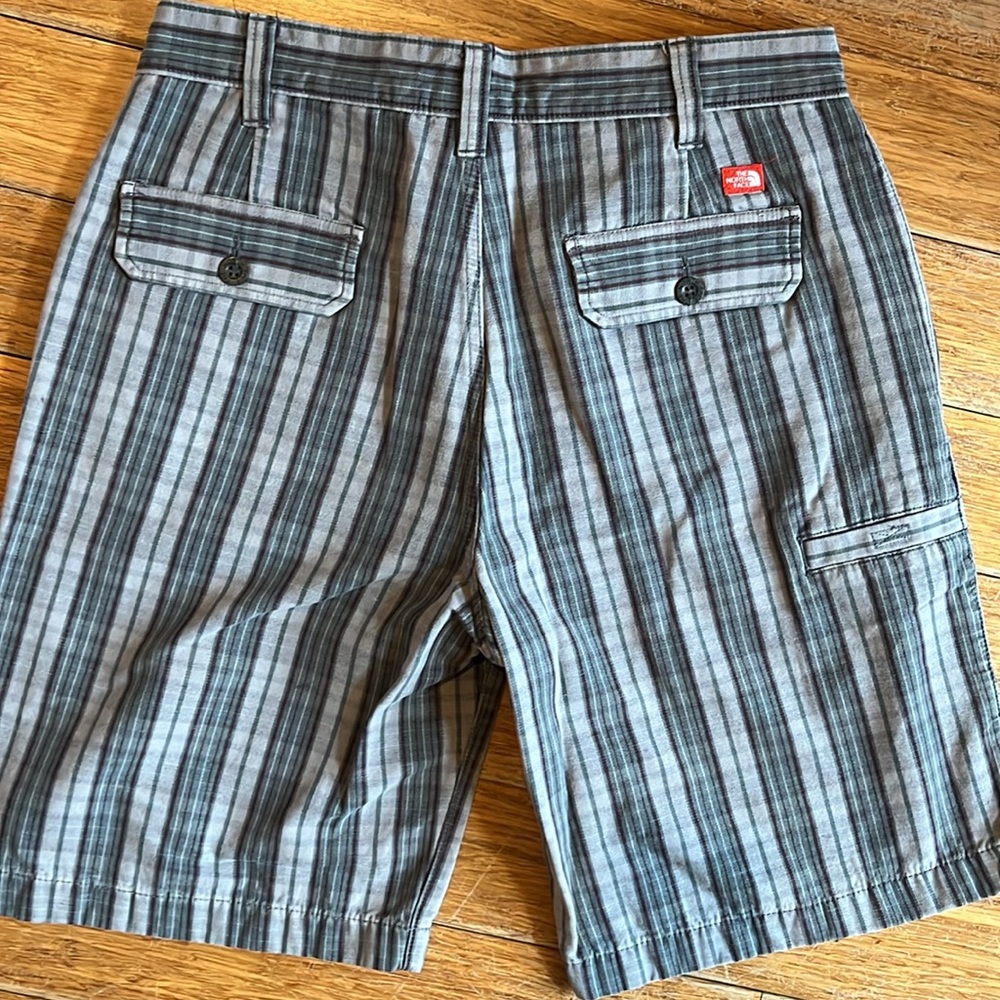 90s North Face GRUNGE GRAY BLACK PLAID ZIP Shorts Cotton BERMUDA retro Mens 34
